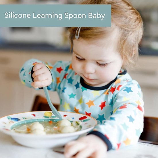 Siliconen Baby Lepeltjes - 6 Stuks - Kinder Lepeltjes - Bpa Vrij - Bestek Lepel - Soft Spoons - Baby Bestek - Kinderbestek - Voeding Lepel - Lepels Voor Leren Eten Met Bestek - Eetlepel - 13.9x2.6x0.9cm van Merkloos — afbeelding 5