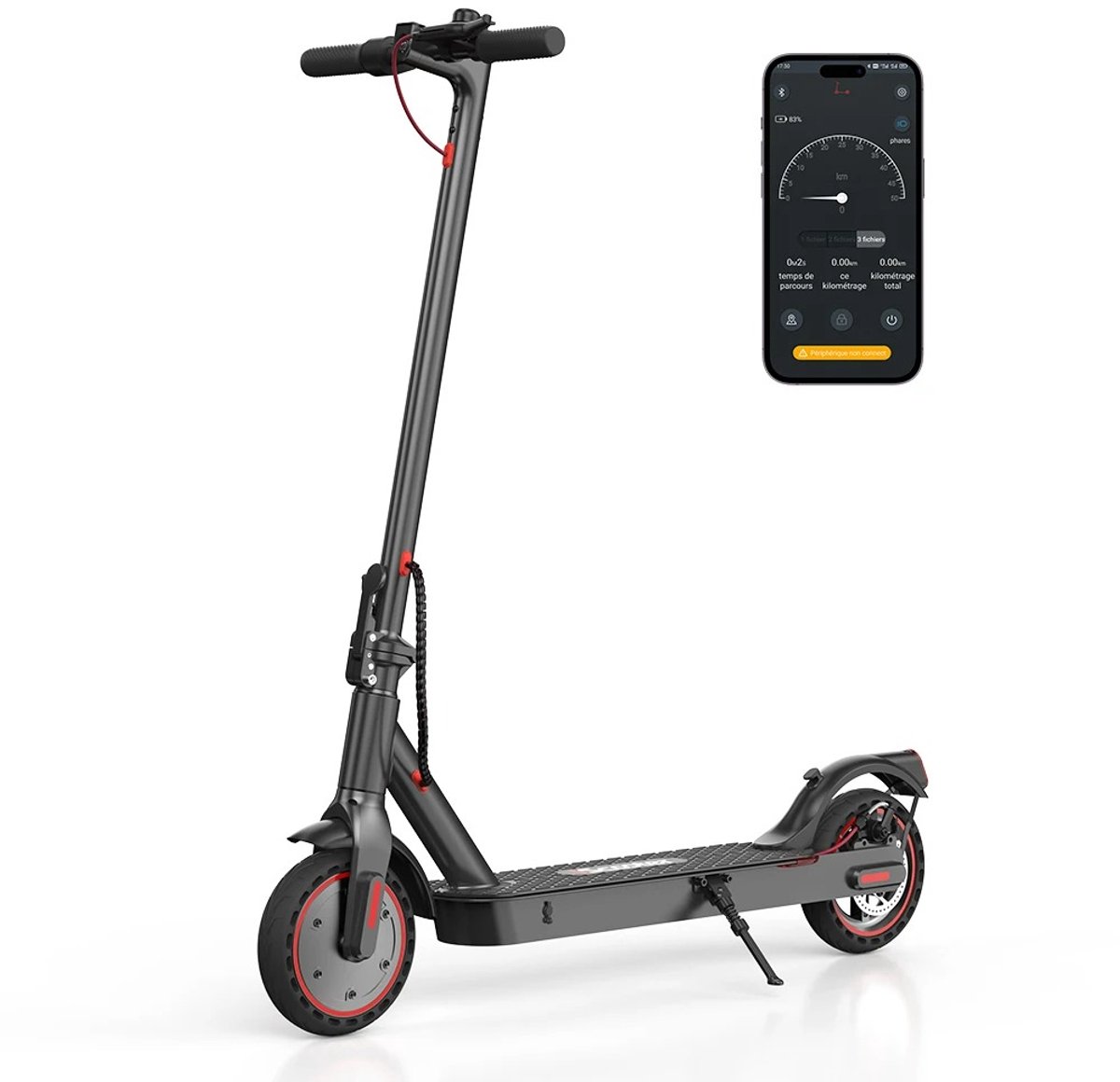 UrbMob Elektrische step - Met app - Display - 350W 10AH batterij - Max snelheid 25km per uur - Zwart - 8.5 inch banden
