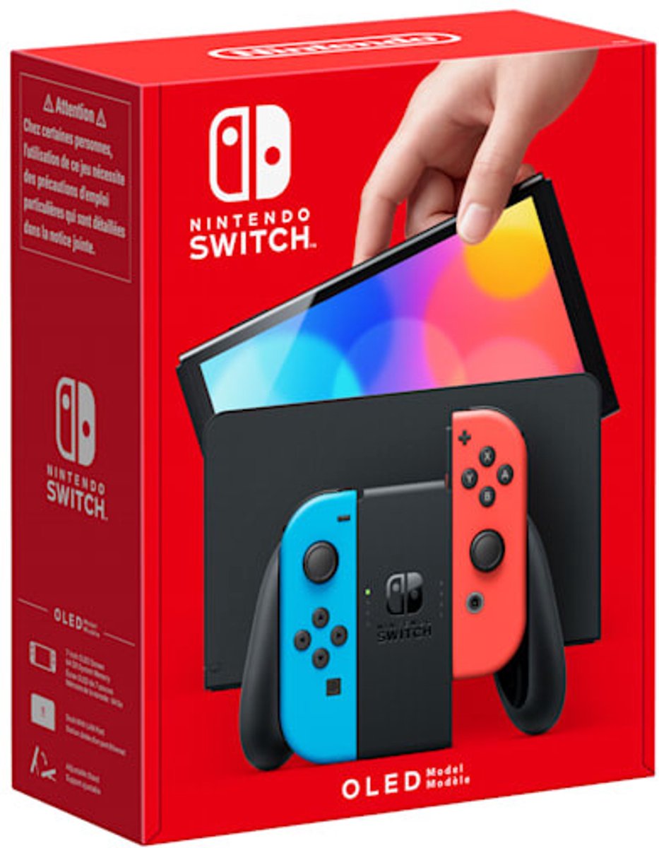 Nintendo Switch OLED - Blauw Rood - 7 inch scherm - 64 GB