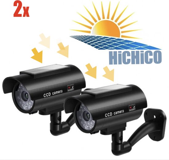 Nep Zonne-Energie Dummy Camera - Fake camera - Nep camera met solar panel - Outdoor Nepcamera met rood knipperend led indicator - Beveiligingscamera 2pcs van 2L Home & Garden — afbeelding 4