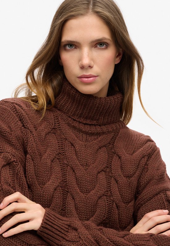 Superdry - Pull col polo en maille torsadée - Femme - Sweats