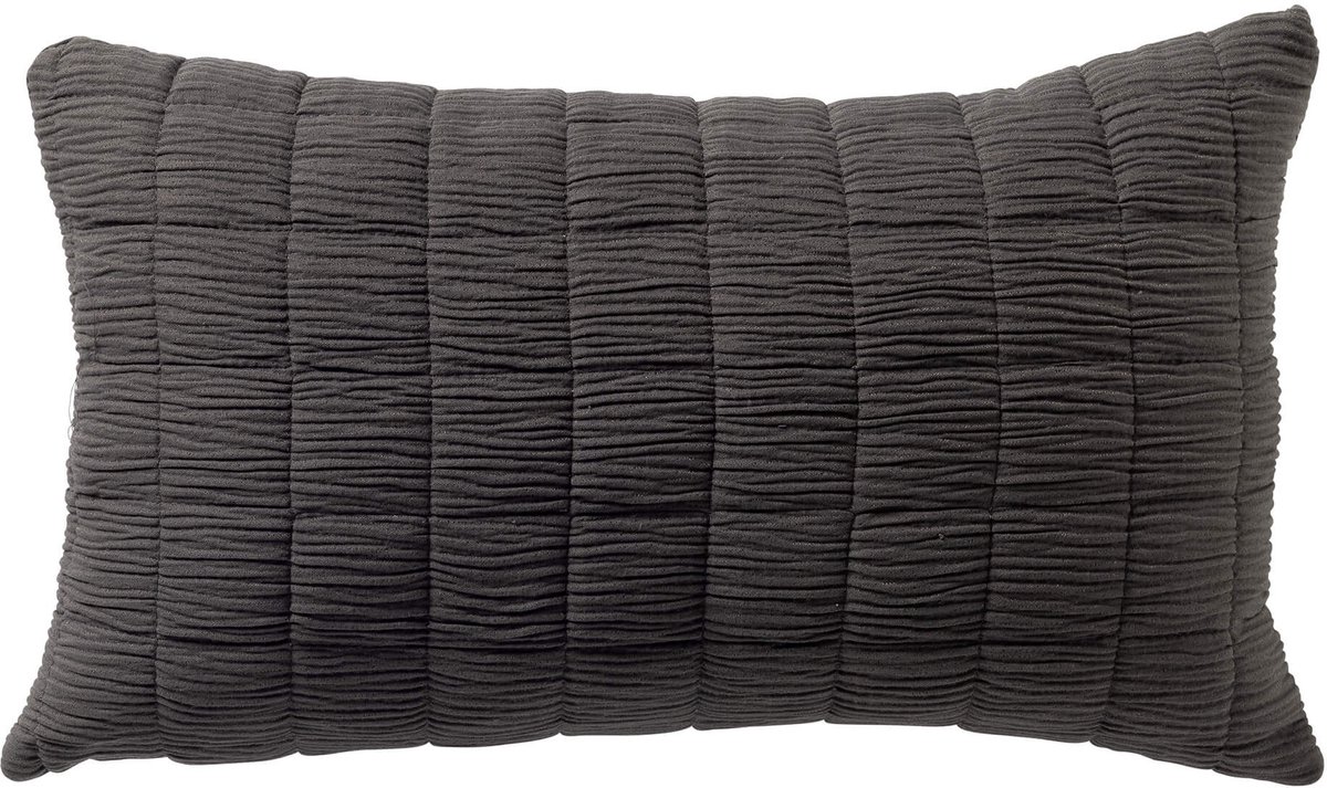 Dutch Decor REZA - Sierkussen 30x50 cm - Charcoal Gray - antraciet - Inclusief binnenkussen - Luxe kussens voor woonkamer & bank