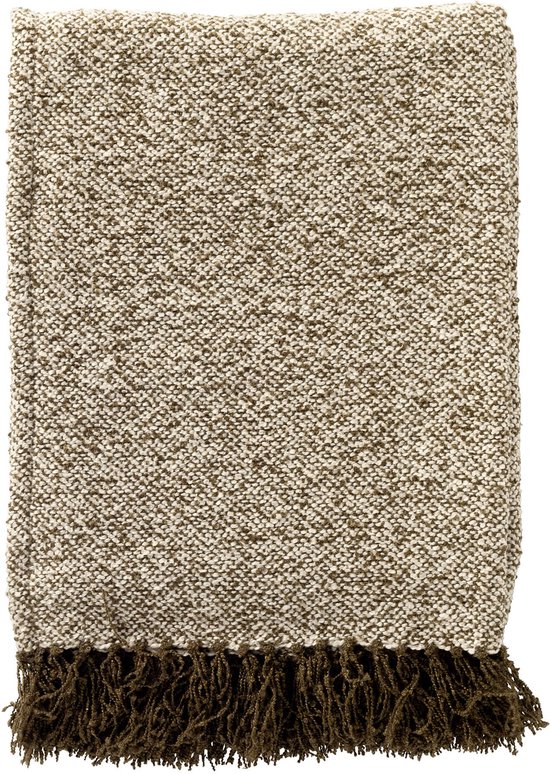 Dutch Decor - SALLY - plaid 140x180 cm - gemêleerd - 100% gerecycled - Military Olive - groen
