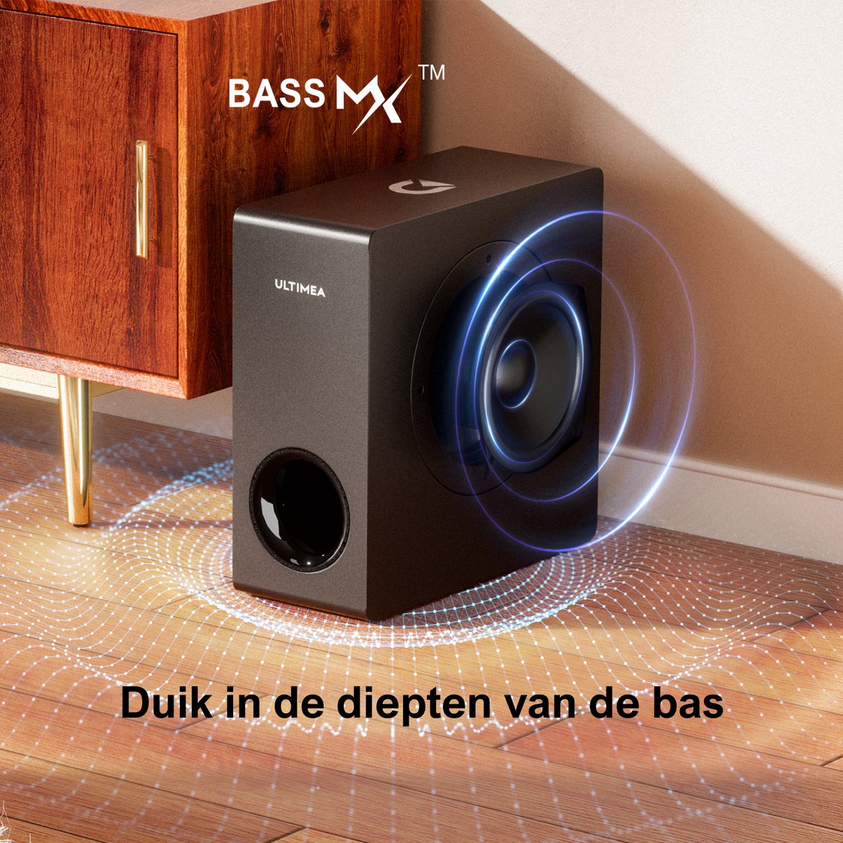 Afbeelding 3 van ULTIMEA 4.1-kanaals Soundbar met Subwoofer, Afneembare 2-in-1 Soundbar voor TV, Bluetooth 5.3, TV Speaker met 3 EQ-modi, Verstelbare Bass - Zwart