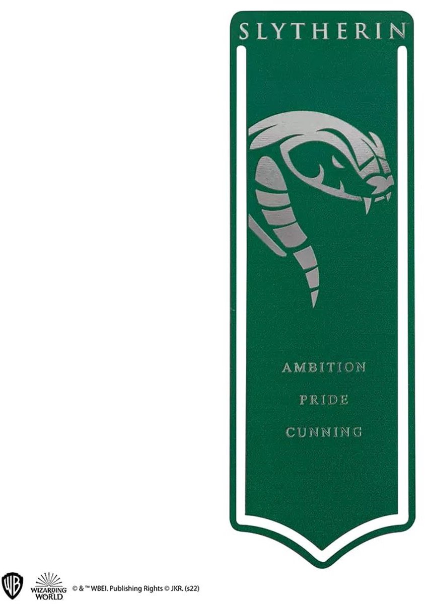 Cinereplicas Slytherin / Zwadderich Crest / Wapen Metal Bookmark - Harry Potter