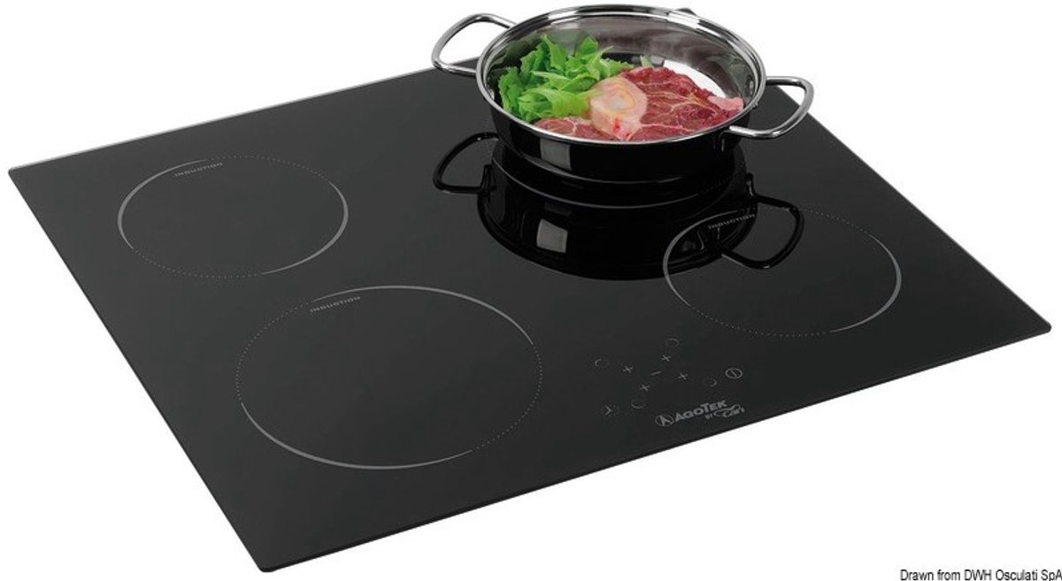 Osculati Touch control 4-pits pyrokeramische kookplaat - 580 x 510 mm