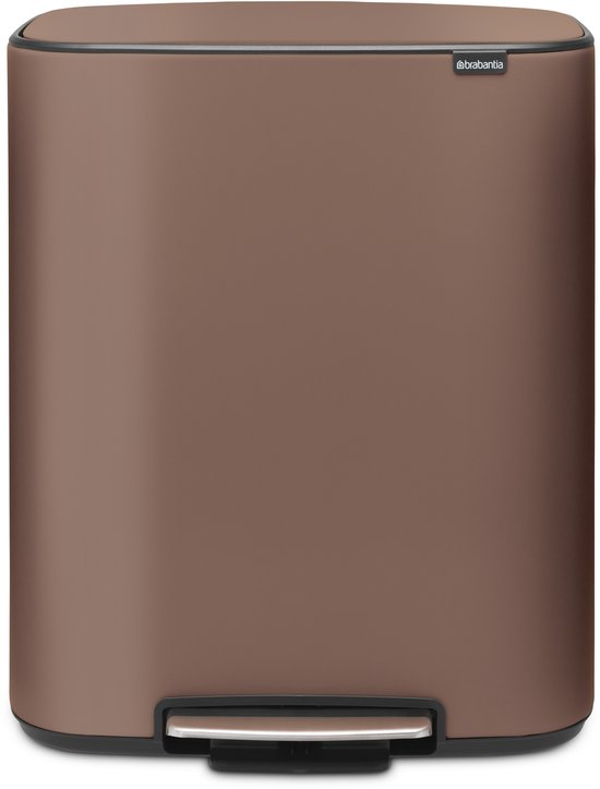 Prullenbak Brabantia Bo - 2 x 30 l - Tri sélectif - Taupe Satiné