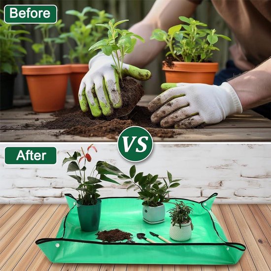 Waterdichte Tuinmat voor Planten - Opruimbare Verpotmat met Tuingereedschap — afbeelding 3