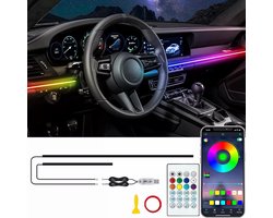 LED-sfeerverlichting - Auto Symphony RGB LED-sfeerverlichting - interieurverlichting met - app-bediening - sfeerverlichting Instrumentenpaneel aangepaste USB auto sfeerverlichting muziek ritme verlichting - adventskalender 2025