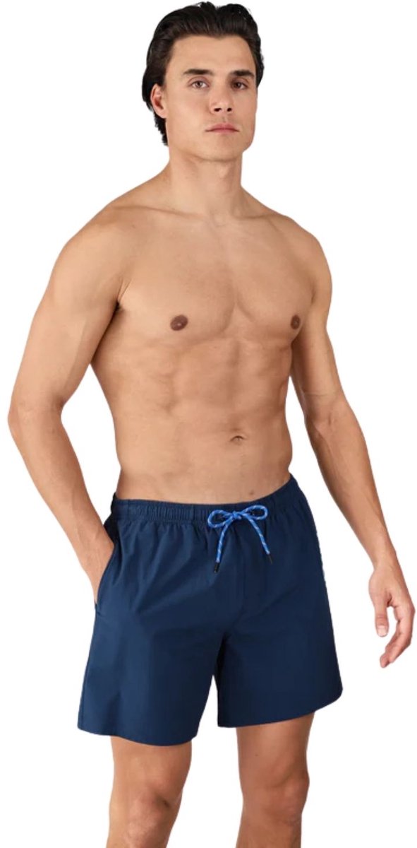 Brunotti Cester-Mini Zwembroek Mini Palm Aqua Night Heren 100% Recycled 4-Way Stretch Sneldrogend S Blauw