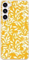 Coque de téléphone compatible avec Samsung Galaxy S23 Plus - Feuilles - Branches - Jaune - Coque en Siliconen