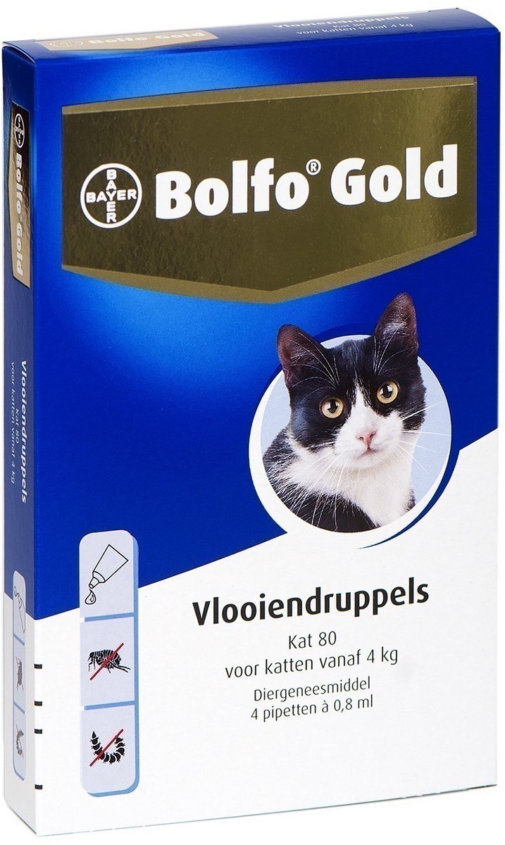 Bolfo Gold 80 kat vlooiendruppels 4 pipetten