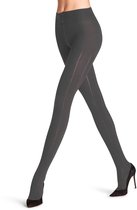FALKE Needlepoint eenkleurig katoen wol panty dames grijs - maat 40-42