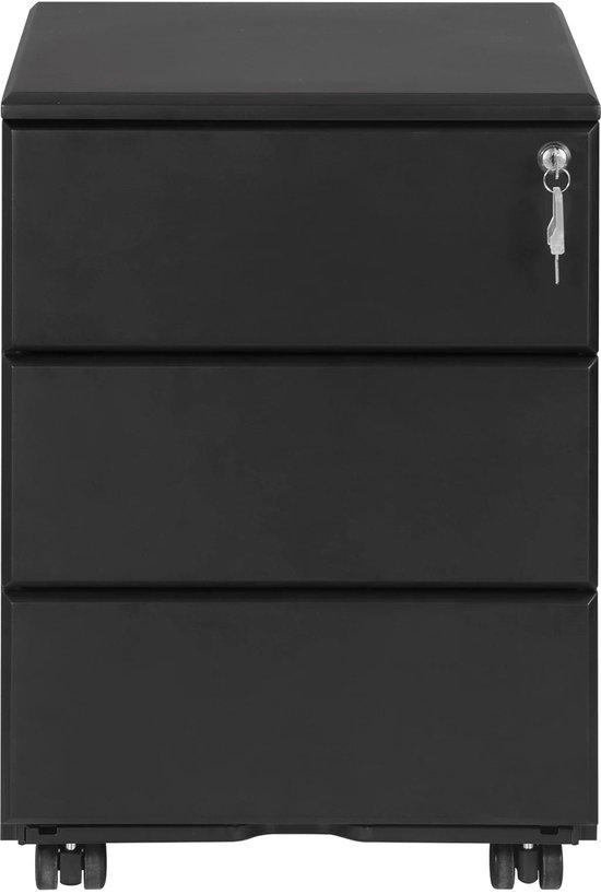 LEMROE Mobile Filing Cabinet with Lockable Cabinet and 3