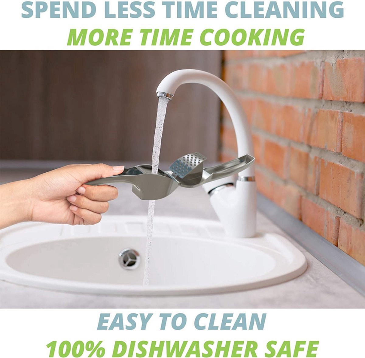 Culinaro® Premium Knoflookpers - Gemberpers - Makkelijk te Gebruiken & te Wassen - Vaatwasser bestendig - Zilver — afbeelding 4