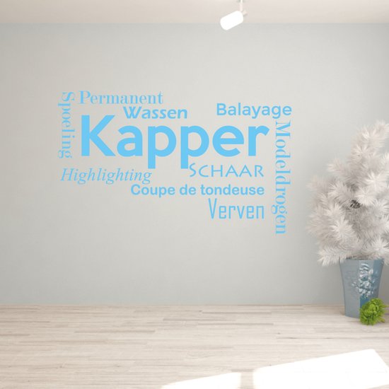Muursticker Barber - Rose - 160 x 96 cm - Sociétés de textes néerlandais - Muursticker4Sale