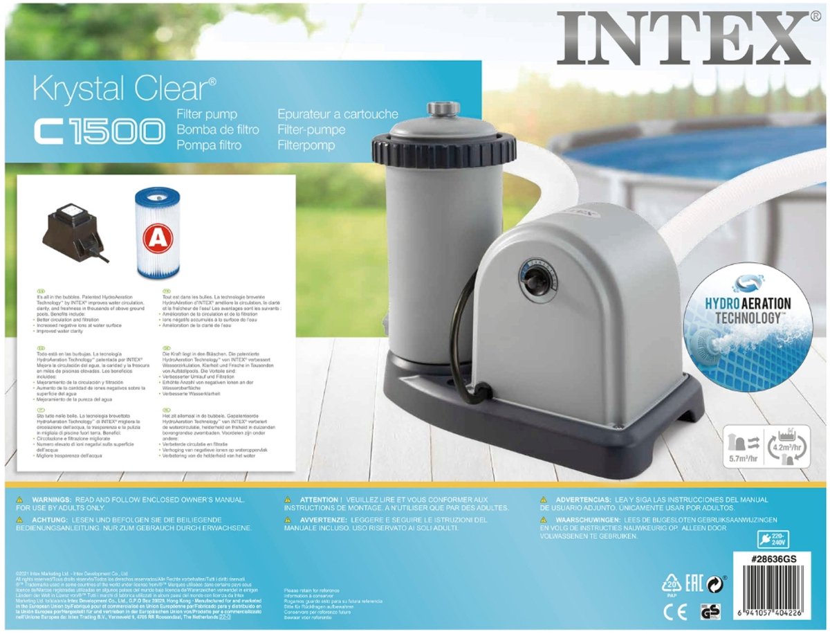 Intex - Cartridge Filterpomp C1500 - 5.678 L/u - Geschikt voor zwembaden tot 23.000 L - Filtertype A – foto 5