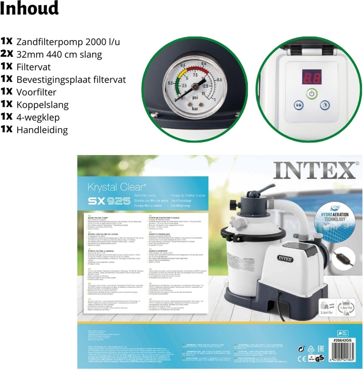 Intex - Zandfilterpomp SX1500 - 5.700 L/u - Geschikt voor zwembaden tot 29.100 L – foto 5