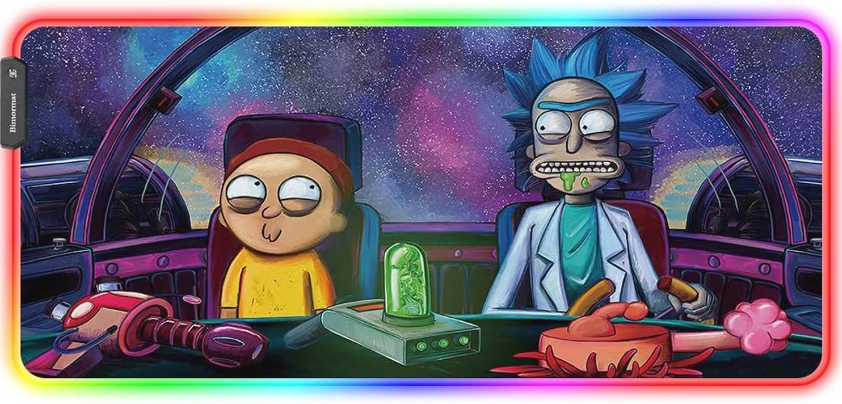 Grote RGB Gaming Muismat - XXL LED Bureauonderlegger met Antislip en Duurzame Randen 900x400mm