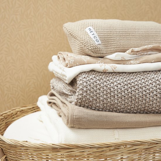 Meyco Baby Branches washandjes - 3-pack - hydrofiel - sand - 20x17cm van Meyco — afbeelding 5