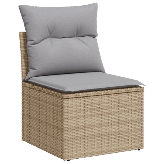 vidaXL - Tuinbank - Set - 10 - st - Beige - poly - rattan