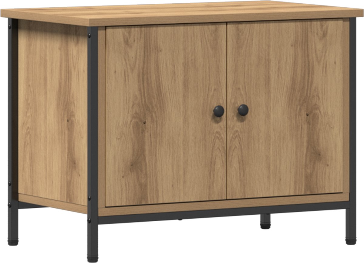 vidaXL - TV-meubel met deuren - Sonoma eiken - Hout -180x31.5x40 cm | Leen Bakker
