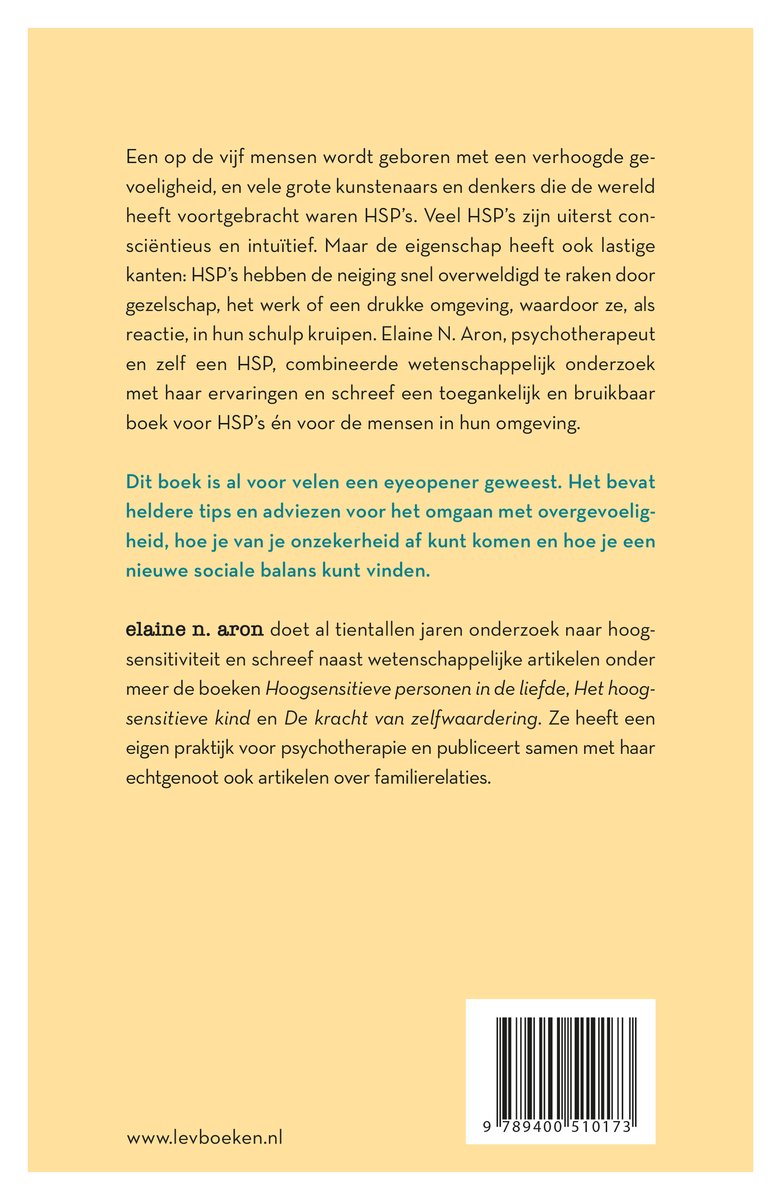 Hoogsensitieve personen - back cover
