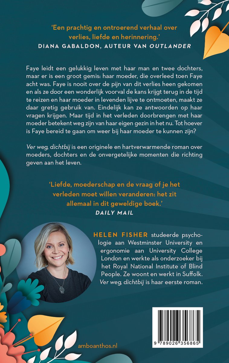 Boek met een portret van Helen Fisher. Op de achtergrond een citaat van Daily Mail.