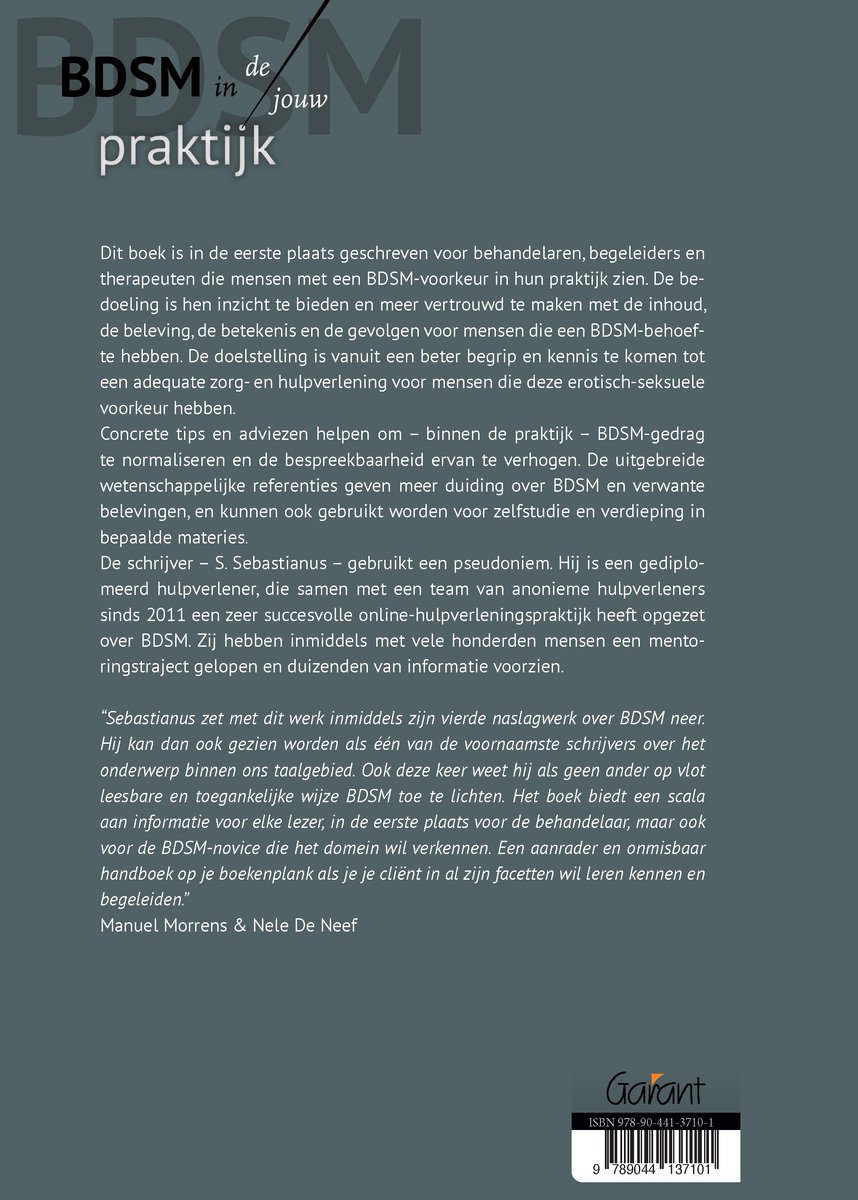 BDSM in de/jouw praktijk - back cover