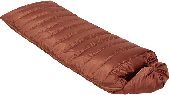 Sac de couchage VAUDE Alpsee 400 DWN - terra - 1 422 kg - 185, 220 x 77 x 77 cm - conception de couverture pour un espace confortable pour les jambes - fermeture éclair à clapet (peut être utilisée comme couverture)