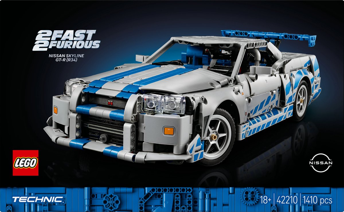 LEGO® Technic 2 Fast 2 Furious Nissan Skyline GT-R (R34) Auto - 42210 — afbeelding 13