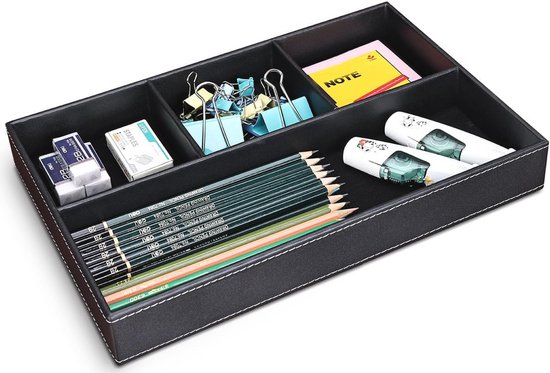 Storex Platte opbergbak met letterformaat - organizerbak met niet-klikdeksel voor klaslokaal, kantoor en thuis, groenblauw, verpakking van 5 (62541U05C