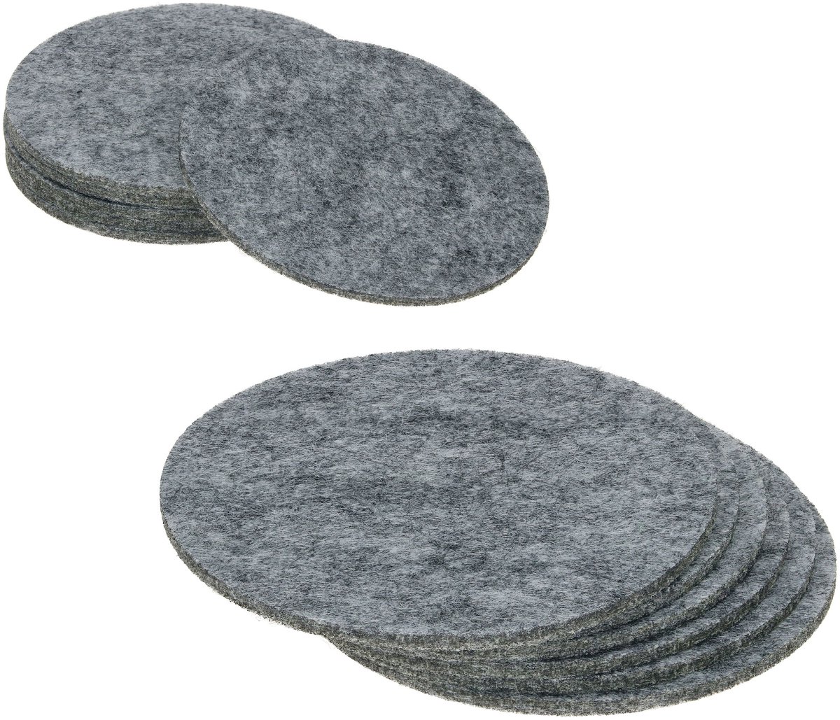 Set van 12 onderzetters vilt rond 10cm - 22280774