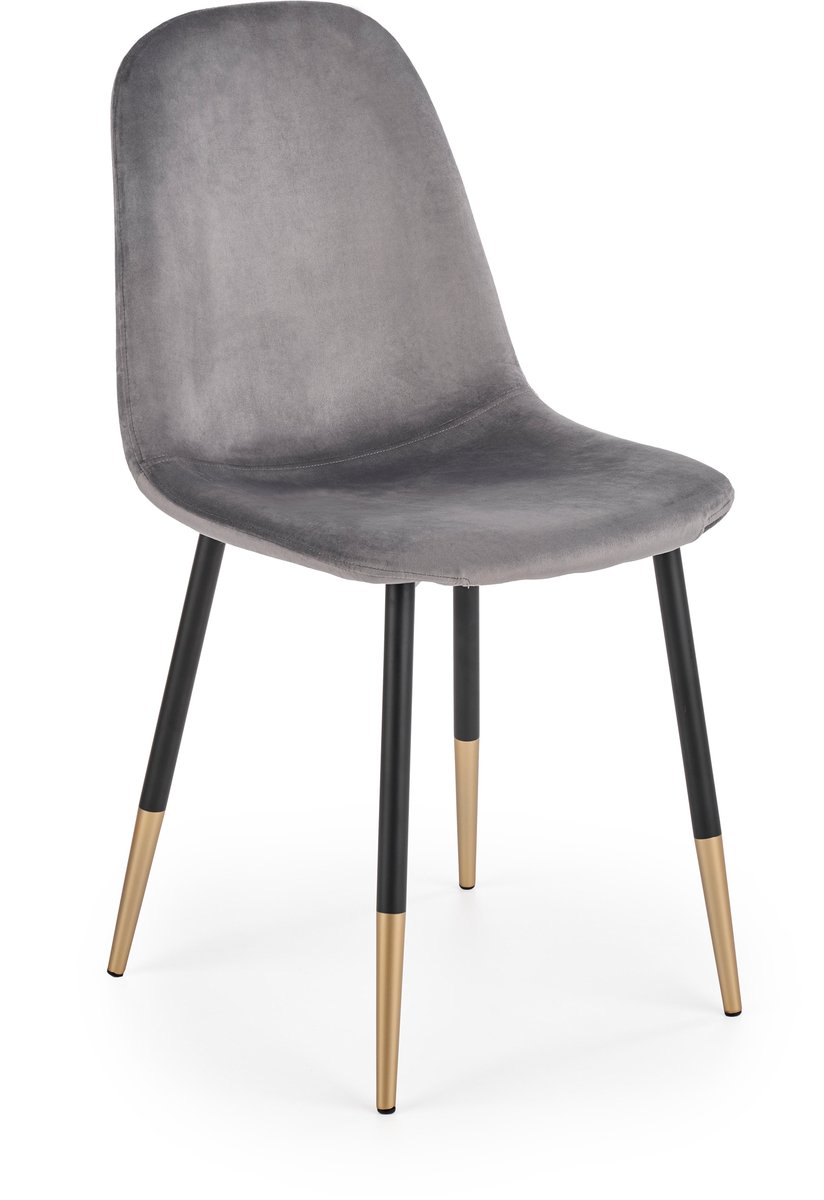 HALMAR K379 Serie - Eetkamerstoel - Ciemny Popiel - Velvet Stof - Metaal Frame