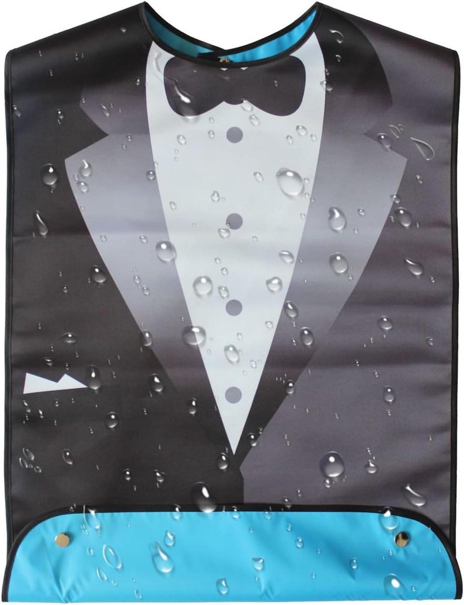 Grappig humoristisch volwassen slabbetje kostuum voor mannen - waterdicht en bandana ontwerp - 1 stuk
