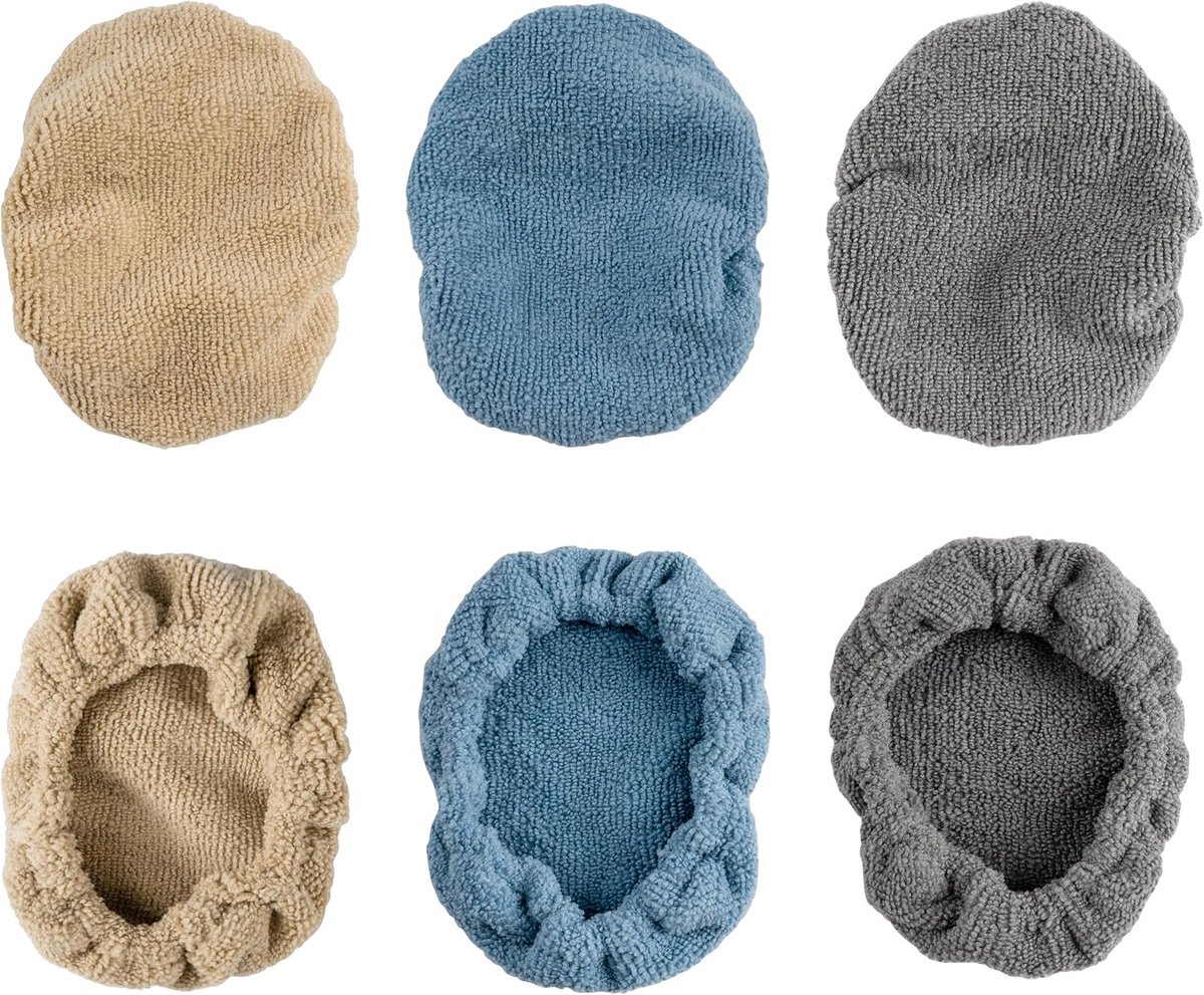 Microvezelreinigingscovers voor Ruitenreiniging - 6-pack - Stofvrij - Multifunctioneel - Past op 10x15 cm Gereedschap - Blauw/Grijs/Groenblauw