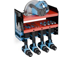 gereedschap organizer - voor 4 accuschroevendraaiers - 30,5 x 44 x 23 cm - gereedschapshouder - staal