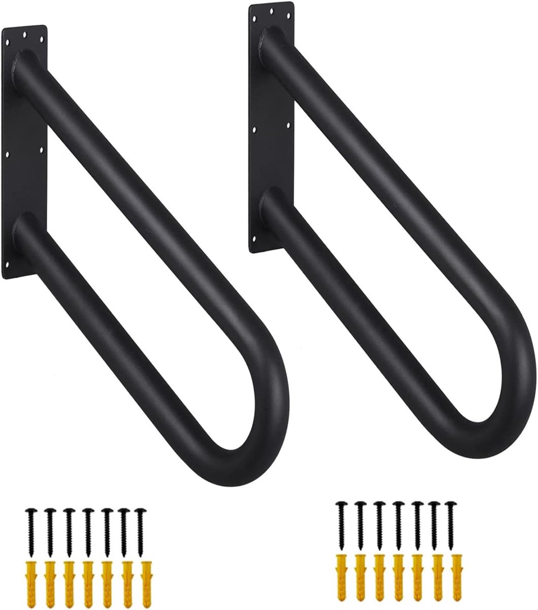 Leuningen voor Outdoor Trappen - Heavy-Duty U-vorm - 2 Stuks - Wandmontage