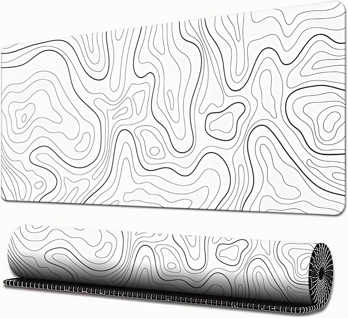 Gaming muismat XL - Minimalistisch ontwerp - Antislip - Wit - Groot formaat