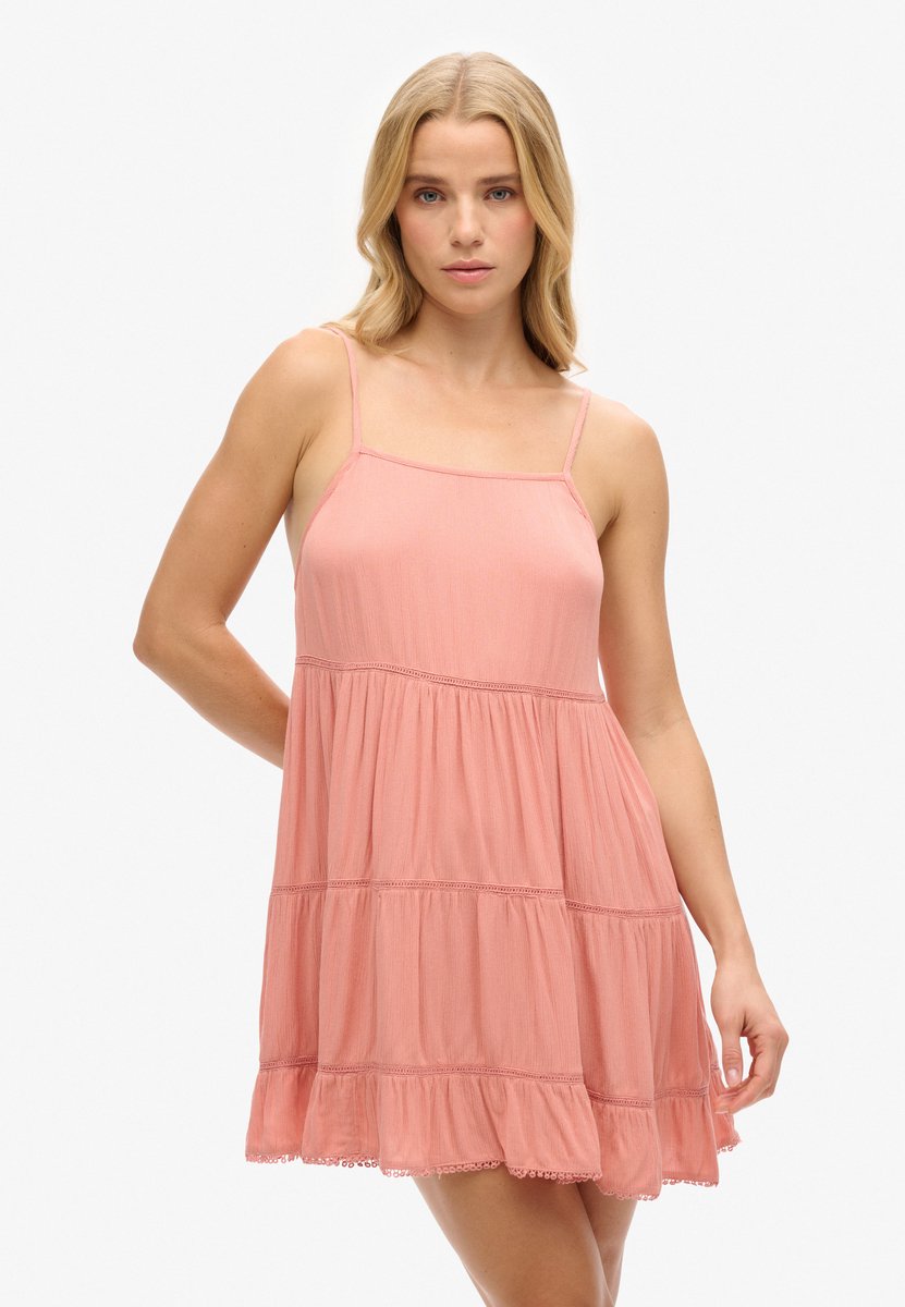 Superdry Mini Beach cami-jurk Dames Jurken Roze