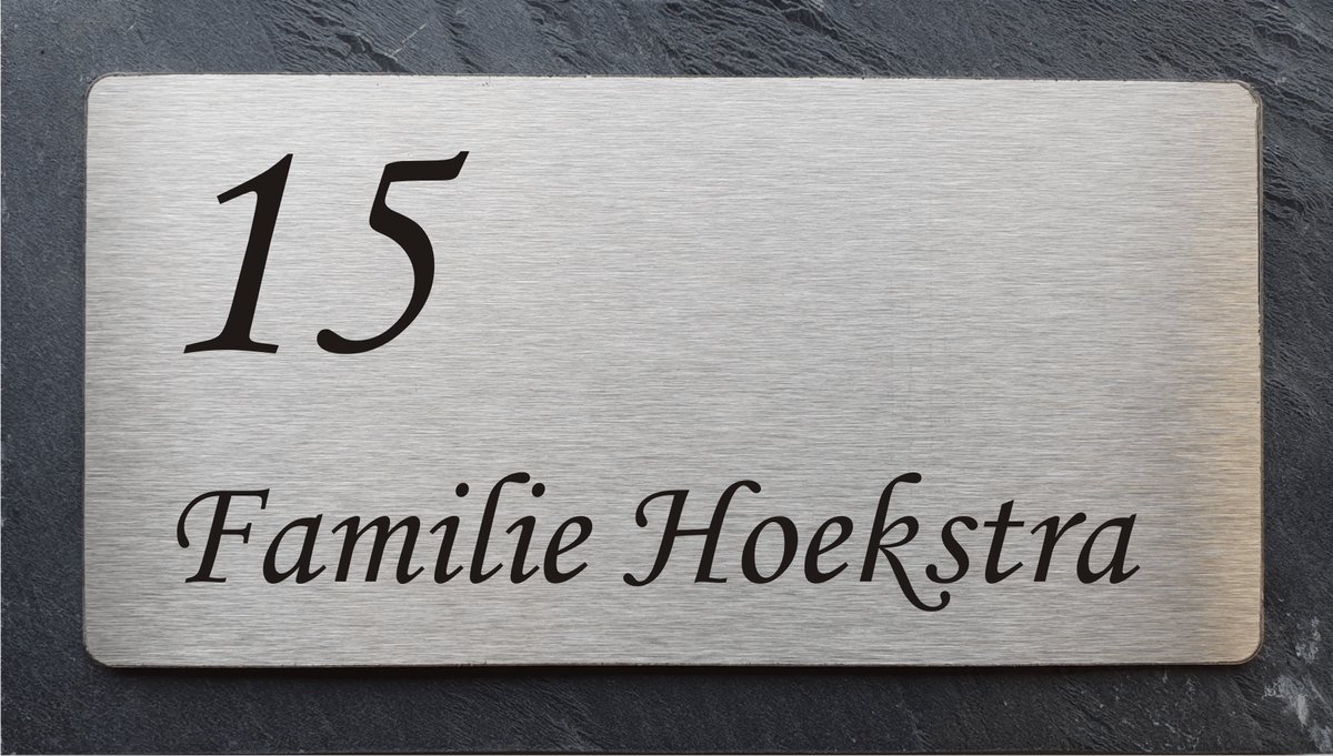 Naambordje voordeur leisteen 15x9cm LS06