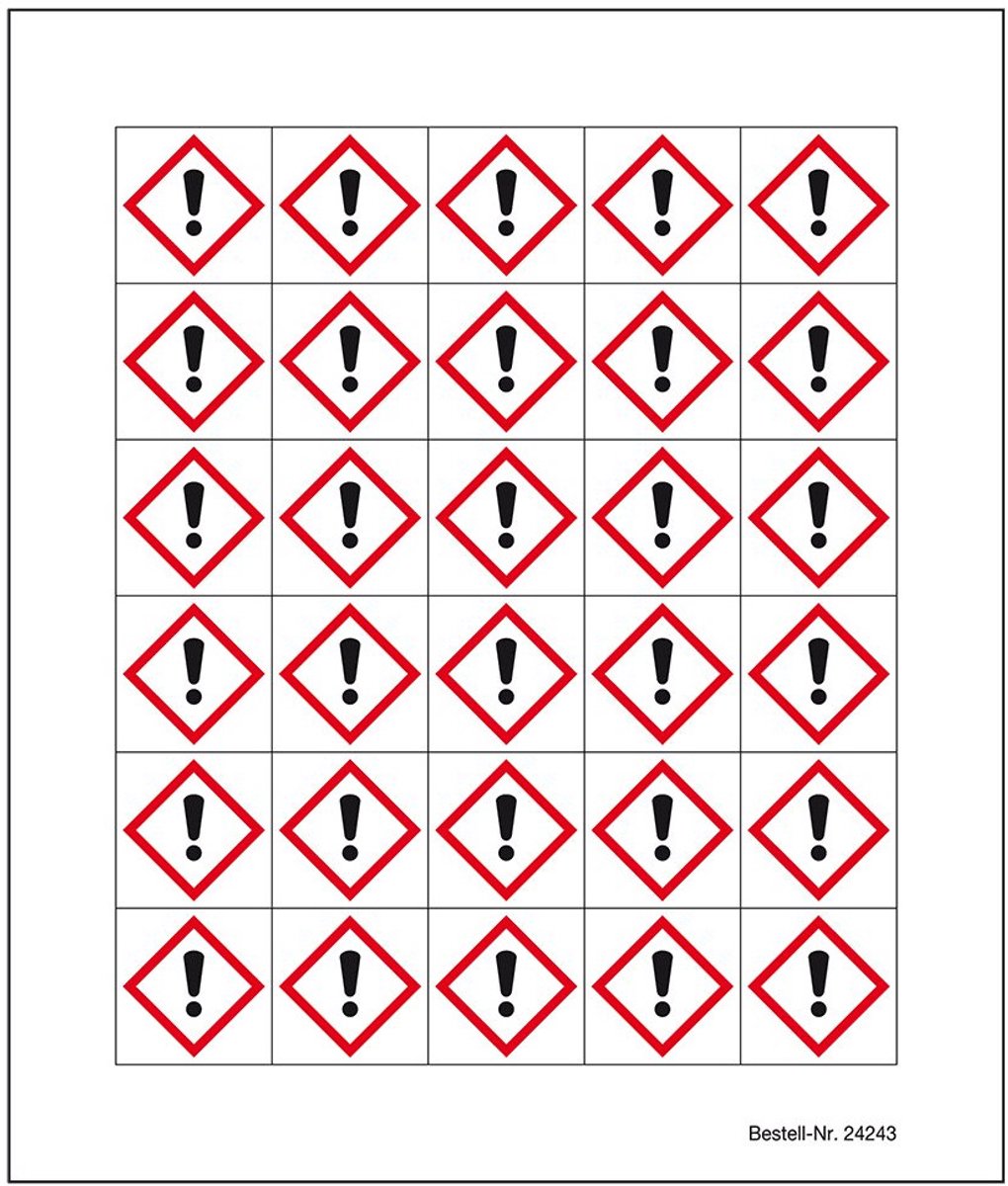Minisymbool GHS07 irriterende stoffen, sticker