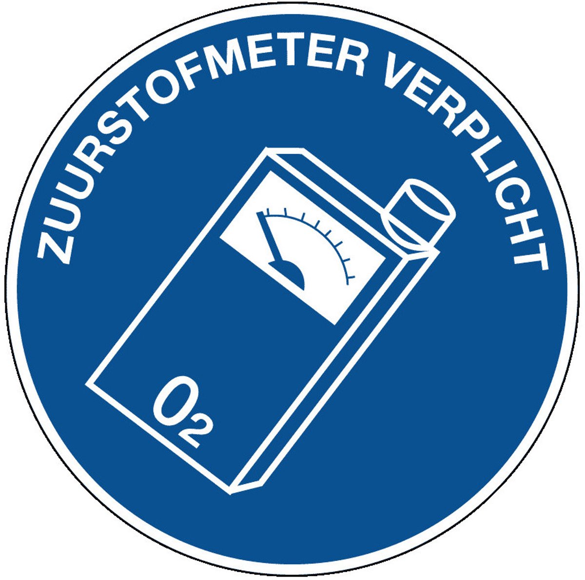 Zuurstofmeter verplicht sticker 100 mm