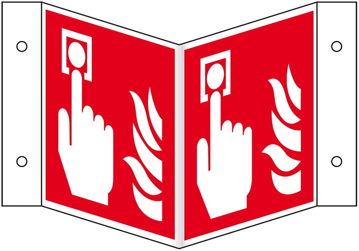 Wigbord brandmelder pictogram, ISO 7010