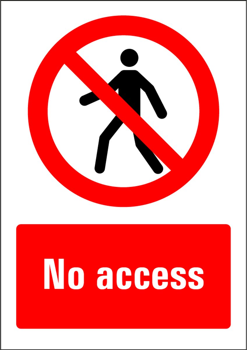 No access sticker 148 x 210 mm