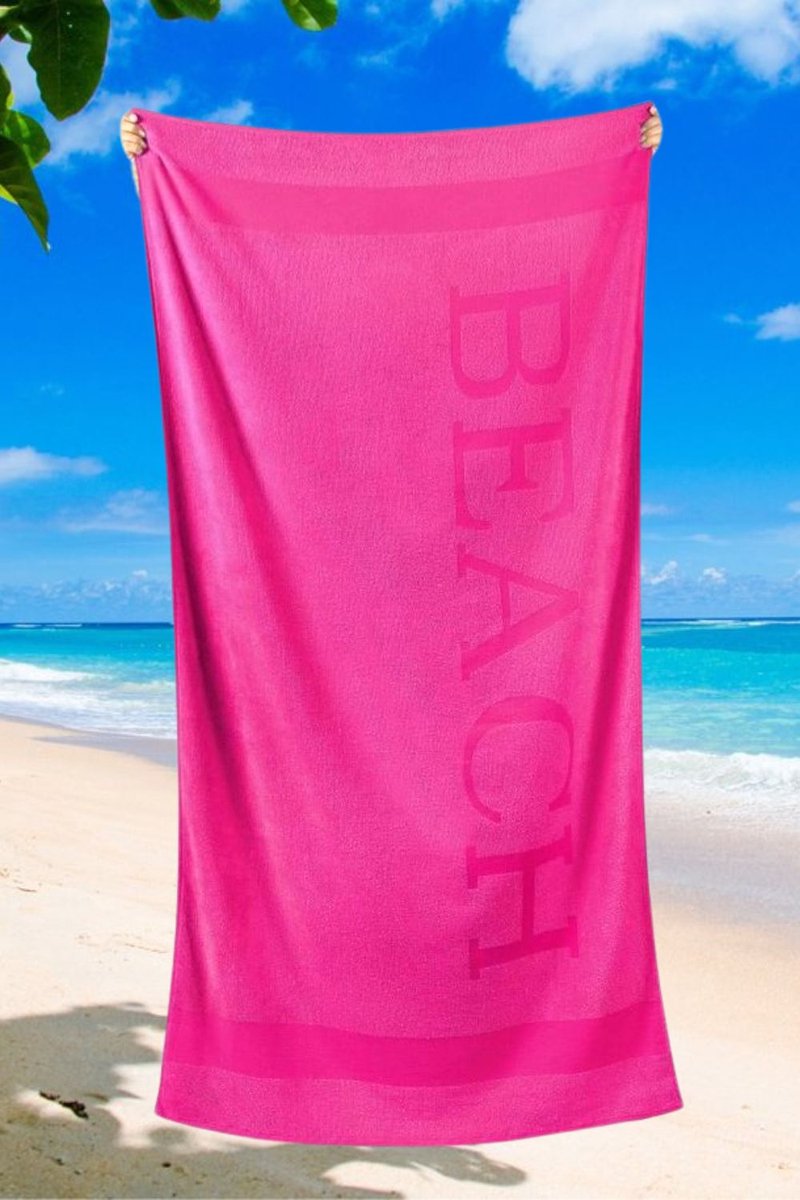 Strandlaken Beach XL Roze Extra groot - 100 x 200 cm - Hoogwaardig Katoenen Strand Handdoek - Extra zacht - Sneldrogend Badhanddoek - Ideaal voor Strand, Sauna, Zwembad, Vakantie en Sport - Badlaken