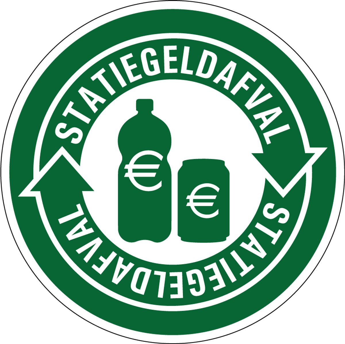 Statiegeld fles en blik sticker 400 mm