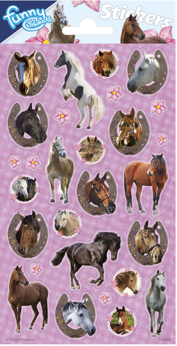 Funny Products Stickers Horses 20 X 10 Cm Papier Paars 28 Stuks