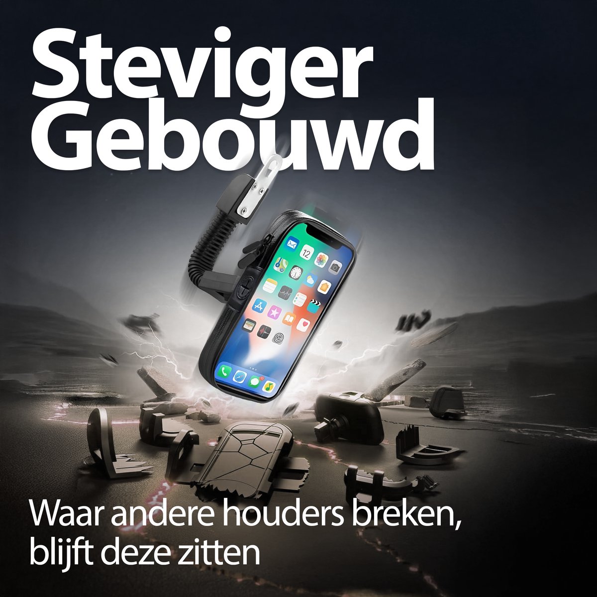 Xssive M1 Telefoonhouder Motor en Scooter - Spiegelbevestiging - Flexibele Stang - Waterdicht - Geschikt voor o.a Vespa, Kawasaki, Ducatti, Sym, Piaggio, Kymco - GSM Houder – foto 6