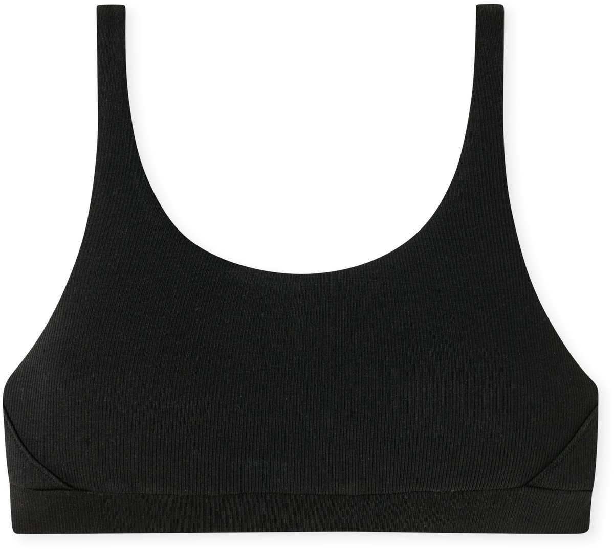 SCHIESSER Pure Rib bralette (1-pack) - dames bustier dubbelrib biologisch katoen zwart